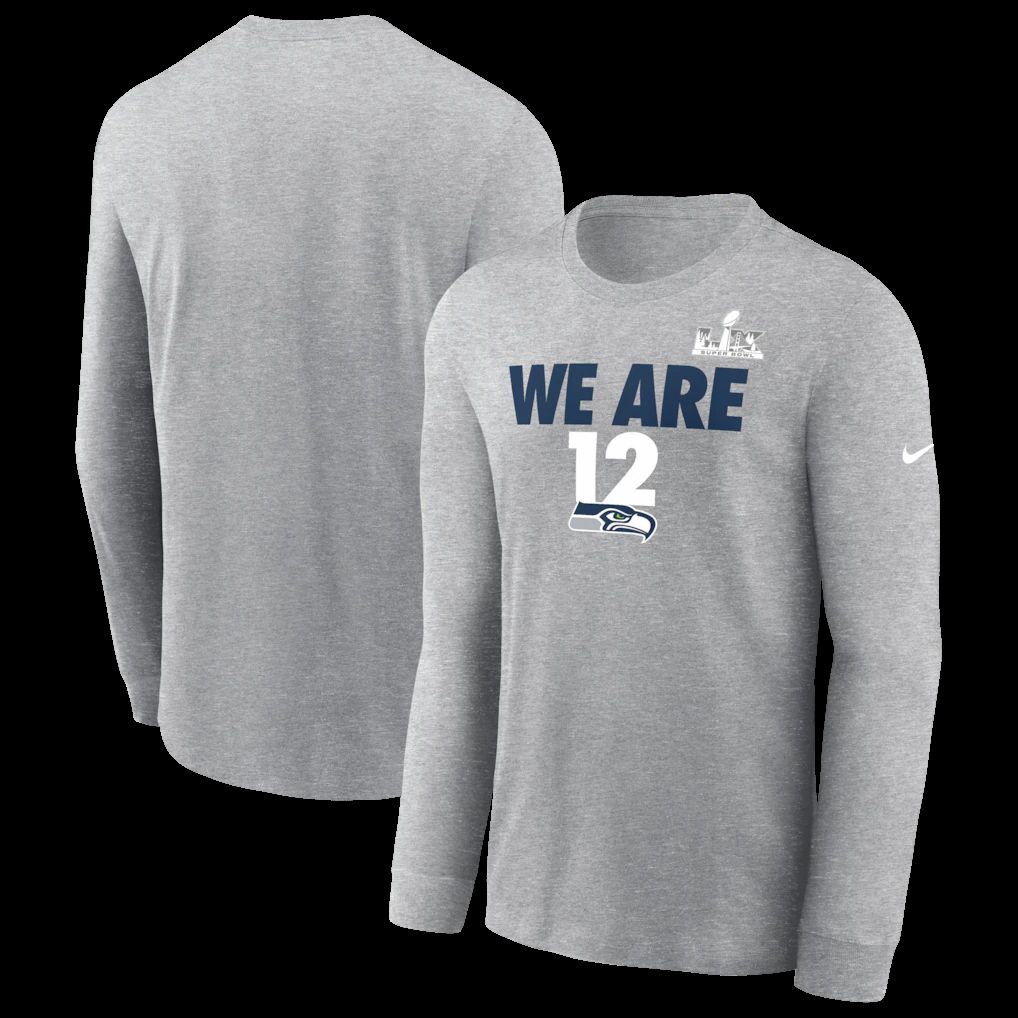 Men 2026 Nike NFL Seattle Seahawks Hooded long sleeved T-shirt grey 012
